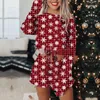 Zweiteilige Damenhose, Weihnachtsanzug, silberner Fleece-Langarm-Pullover, Shorts-Anzug, Weihnachts-Sportbekleidung, weiblich, zweiteiliger Damenanzug 230303