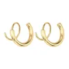 Hoop örhängen handgjorda söta hjärtspiral dubbel ring twist enkel och delikat design lämplig för alla tillfällen