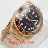 Wristwatches Luxury Mechanical Men's Watch With Auto Date Sapphire Crystal Rose Gold Plated Bracelet Rotating Bezel 40mm Automatic