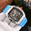 Todos os mostradores que estão funcionando quartzo assiste a moda Black Silicone mass relógio de tempo Auto Data Men Dress Disse Designer Watch Wholesale Masculino Presentes de pulso 22