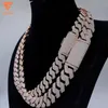 New Fashion Design Sier Ice Out of Moissanite Diamond Cubar Chain Men's Rap Singer Hip Hop Necklace