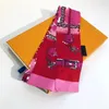 Designer Silk scarf handbag Bag scarf Headbands New women letter flower silk scraves Top grade silk bag scarf hair Bands 8x120cm