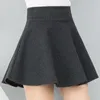 Skirts Spring Autumn Women Skirt Knitting Woolen Midi Ladies High Waist Casual Pleated Elastic Flared Womens