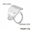 New Fashion Irregular Rings for Women Stainless Steel Geometric Adjustable Finger Ring Jewelry Mother Day Gift