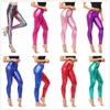 Leggings de cuero de imitación bronceados para mujer, tallas múltiples, discotecas de colores dulces, pantalones delgados de cuero fino para mujer, no es fácil de desvanecer, pantalones de nueve puntos