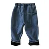 Jeans Baby Boy Clothes Korean Harem Pants Versatile Slacks Costume Boys Denim Casual Jeans Big Pockets Toddler Child Baggy Jeans 140cm 230306