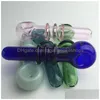 喫煙パイプ厚いパイレックスガラスの手とピンクの緑色の青色のカラーフ用のクリア