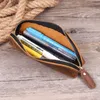 Pencil Bags Handmade Genuine Leather Pencil Bag Retro Simple Stationery Holder Pen Case Storage Bag Zipper Pencil Pouch Glasses Case J230306