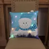 Pillow Attractive Cover Cloth Case Glowing Scene Layout Santa Claus Print Pillowcase