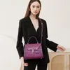 Evening Bags 2023 Cow Hide Leather Women Crossbody Bag Vintage Fashion High-gloss Arch Bead Crocodile Texture Handbag