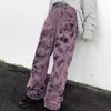 Women's Jeans Oversized High Waisted Jeans Women Baggy Purple Pants Korean Fashion Vintage Streetwear Tie Dye Straight Wide Leg Denim Trousers 230303