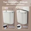 Waste Bins Bathroom Trash Can Wall Mounted Hanging Trash Bin With Lid Waterproof Narrow Seam Rubbish Bin Toilet Waste Garbage Bin 7/9L 230306