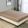 Sängkläder sätter imiterat silkesmonterat ark 198 203cm madrassskydd tvättade sängkläder kudde säng USA storlek med gummi