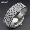 Montres-bracelets Iced Out Montre Pour Hommes Gros Poignet Plein Diamant Montres À Quartz Hommes s 55mm Bleu Visage Hip Hop Accessoires Étanche Reloj Hombre 230306