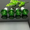 Pipas para fumar Diamante verde Cabeza de burbuja de vidrio Accesorios para cigarrillos Gran tubo de quemador de aceite de vidrio Pyrex