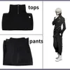 Anime Costumes Anime Jujutsu Kaisen Tatoo Toge Inumaki Cosplay Come Wig Top Pants Halloween Party School Uniform Full Sets Wigs Shoes Men Z0301