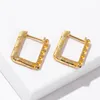 Hoop örhängen Huggie Gold Plated Earring Classic Square Fashion Jewelry for Women White Crystal CZ Top Quality Gifts Piercing Earringshoop