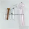 Smoking Pipes Pyrex Glass Oil Burner Pipe With 185Mm 150Mm 100Mm 60Mm Colored Thick Hand For Bubbler Drop Delivery Home Garden House Dhaji