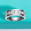 Wedding Rings AnuJewel 4mm Men Ring 925 Sterling Silver 18K Gold Plated GRA Certificate Lab Created Diamond Band Man 230303