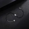 Charm Bracelets Black Crystal Beaded Chain Bracelet For Women Female Fashion Small Cute Star Gift Pulseira Mulher Steel Jewelry