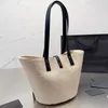 Bolso de paja Bolso cruzado de ganchillo Cesta de mujer Bolso de playa Diseñador Bolsos de hombro de lujo Totes de compras Lafite Grass Lrage Capacidad Moda Carta Hardware Totes