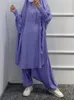 Ethnische Kleidung Eid Muslimische Frauen Gebetskleidungskleid Set 2 Stück Harem Hosen Khimar Jilbab Abaya Volles Cover Ramadan Kleid Abayas Islamic Niq