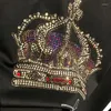 T-shirt da uomo Crown Diamond Fashion T-shirt con stampa pesante per il 2023 Camisetas Hombre Social Tshirt Camicia di alta qualità da uomo Strass