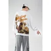 Heren Hoodies 2023 Brandpaar's Leopard Fun Gedrukte pullover Round Neck Losse oversize sweatshirts mannen