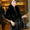 Scarves 2023 Faux Fur Wraps Winter Imitation Shawl Mink Cape Coat Pure Leather Grass Cloak Warm Pashmina