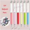 Stylos à bille Étudiants Colorf Crystal Ball Diy Blank Pen School Office Signature Bh2542 Tqq Drop Delivery Business Industrial Writi Dhab6