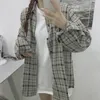 Women's Jackets Retro Plaid Women Harajuku Unisex All-match Basic Teens Checkered Shirts Outwear Spring Single Breasted Couples Coats