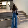 Women's Jeans ZOSOL Retro Solid Color High-waisted Casual Wide-Leg Slimming Loose-Fit Long Legs Bell-bottom Pants