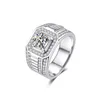 Wedding Rings LESF 925 Sterling Silver Plating Platinum Color Full 1 Carat Men Jewelry 230303