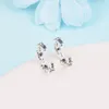 925 Sterling Silver Hoop Earrings Radiant Sparkling Hearts Earrings Fits European Pandora Style Jewelry Fashion Earrings