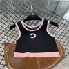 Women's T-Shirt Designer 2024 Cotton Women Tee Short Vest Knits Tops With Letters Print Girls Crop Runway Bodycon High End ZL0K