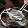 BBQ Tools Accessoires Barbecue Kooktang Roestvrij staal Frited Fish Spata Clip voor rundvlees biefstuk Brood grillendruppel levering Hom DHV6N