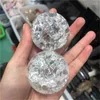 Dekorativa figurer Polerade sprickglasbollkristallläkande stenar till salu