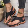 Sandalet rimosy moda klipli ayak parmağı kama sandaletler kadın yaz platformu Roma Sandalias Mujer 2023 artı boyut 44 kalınlık