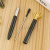 Metal Loving Heart Ballpoint Pens Peach Heart Student Teacher Writing Ball Point School Office Business Signature Pen Th0766