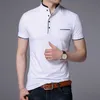 Polos pour hommes Marque de mode Polo Homme Été Col Mandarin Slim Fit Solide Couleur Bouton Respirant Polos Casual Hommes Vêtements 230303