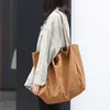 Shopping Bags Simple Large-capacity Literary Canvas Shoulder Casual Retro Solid Color Tote Luxury Designer Handbag 230304