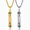 Pendant Necklaces Memorial Keepsake Jewelry Stainless Steel And Glass Container Cylinder Cremation Urn Necklace Love Family Pet Locket