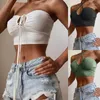 Damestanks sexy vrouwen crop top zomer tanktops bijgesneden dames elastisch shirt vest camisole mouwloze halter bralette singlet t