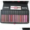 LIG BLISS 16 KOLORY /ZESTAW MATT Piękno Liquid Lipstick Make Up Waterproof Długo trwałe lipgloss trofeum żona Vixen Drop dostarczenie zdrowie dhjyq