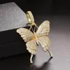 Подвесные ожерелья из ожерелья бабочки для женщин Золотая коляска теннисная цепь Crystal Cz Rock Hippie Hip Hop Punk Accessory Jewelry Jewelry