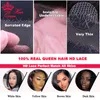 Prawdziwy niewidzialny HD Lace Closure Brazilian Virgin Raw Hair Body Fave Naturalny kolor 6x6 5x5 4x4 Najlepsza jakość ludzkich włosów królowa Produkty