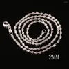 Chains 20pcs 2023 925 Silver Twisted Chain For 16-24inch Wholesale Drop Plated Double Water Wave 2mm Necklace