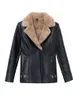 Женские куртки aelegantmis осень зимний теплый искусственный меховый пальто Женская кожаная куртка.