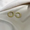 Orecchini a cerchio Eleganti da ragazza semplici piccoli in rame per donne Minimalista Twist Piccoli orecchini a cerchio in oro Gioielli da piercing