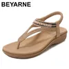 Sandalen Beyarnehigh -kwaliteit Vintage dames sandalen merk Casual comfortabele vrouwelijke flats zomer Casual gladiator schoenen 230306